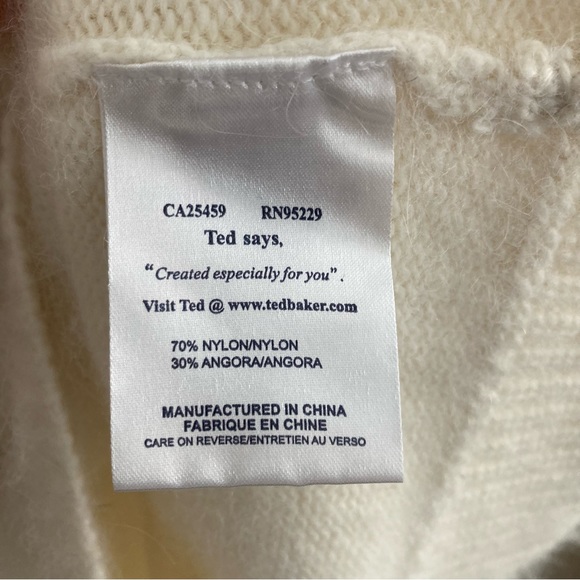 Ted Baker London Cream Nylon Angora Blend Sweater, Ted Baker size 3 - Picture 10 of 16